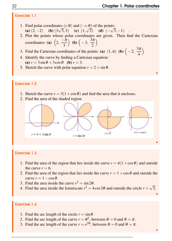 Solved 32 Chapter 1. Polar coordinates Exercise 1.1 1. Find | Chegg.com