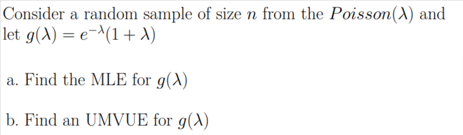 Solved Consider a random sample of size n from the | Chegg.com