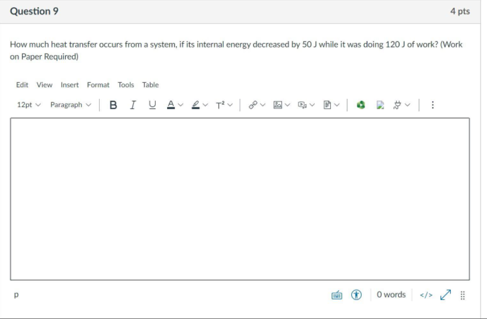 Solved How much heat transfer occurs from a system if its | Chegg.com