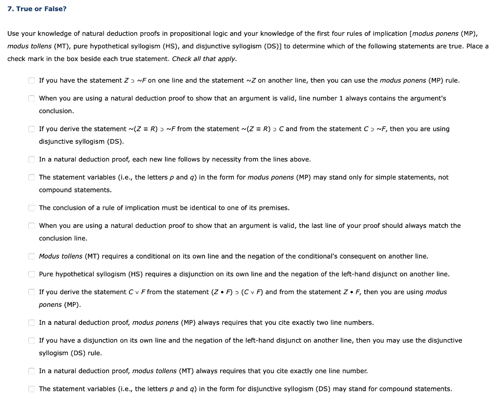 Modus Tollens (MT), Pure Hypothetical Syllogism (HS), | Chegg.com