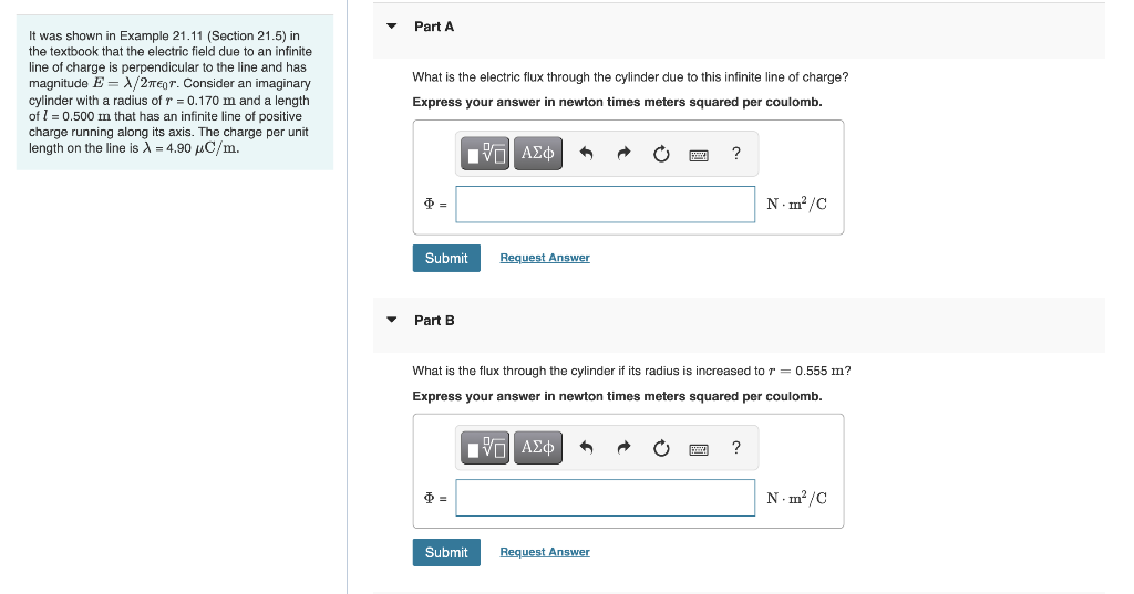 Solved v Part A It was shown in Example 21.11 (Section 21.5) | Chegg.com