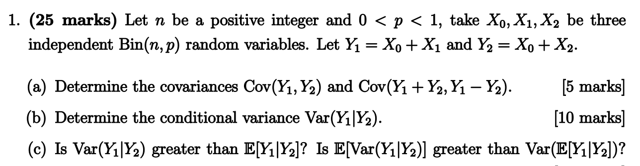 Solved 1. (25 marks) Let n be a positive integer and 0 | Chegg.com