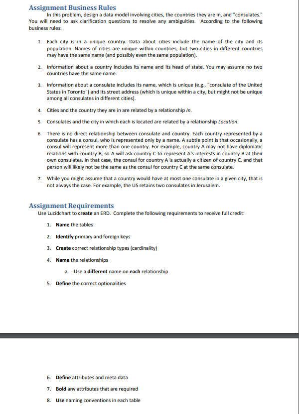 Solved Assignment Business Rules In this problem, design a | Chegg.com