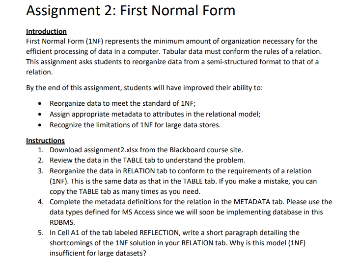 assignment on normal form