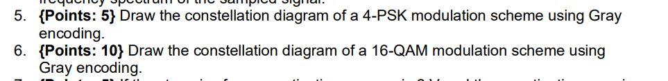 Solved 5. \{Points: 5\} Draw the constellation diagram of a | Chegg.com
