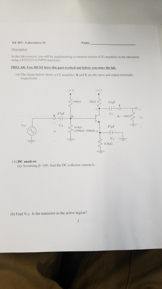 Solved EE 493 - Laboratory 1 Description In this lab | Chegg.com