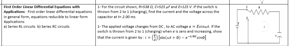Solved First Order Linear Differential Equations with | Chegg.com