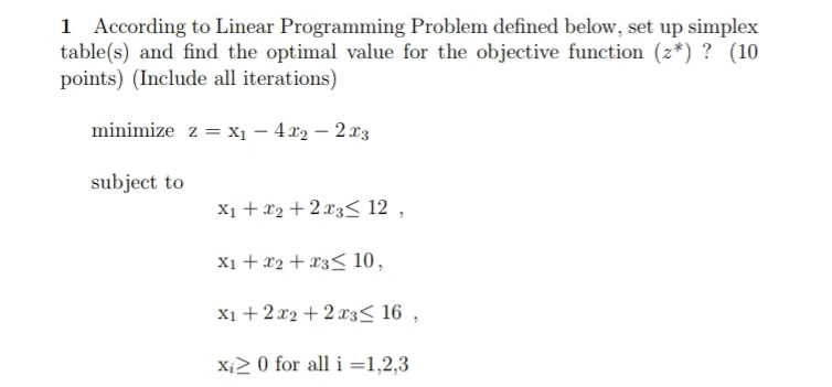 Solved 1 According to Linear Programming Problem defined | Chegg.com