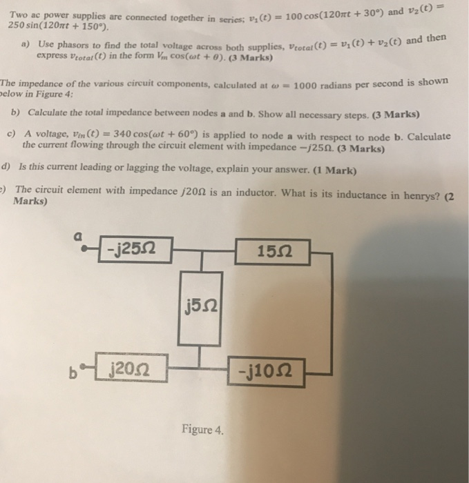 Solved Two Ac Power Supplies Are Connected Together In Chegg
