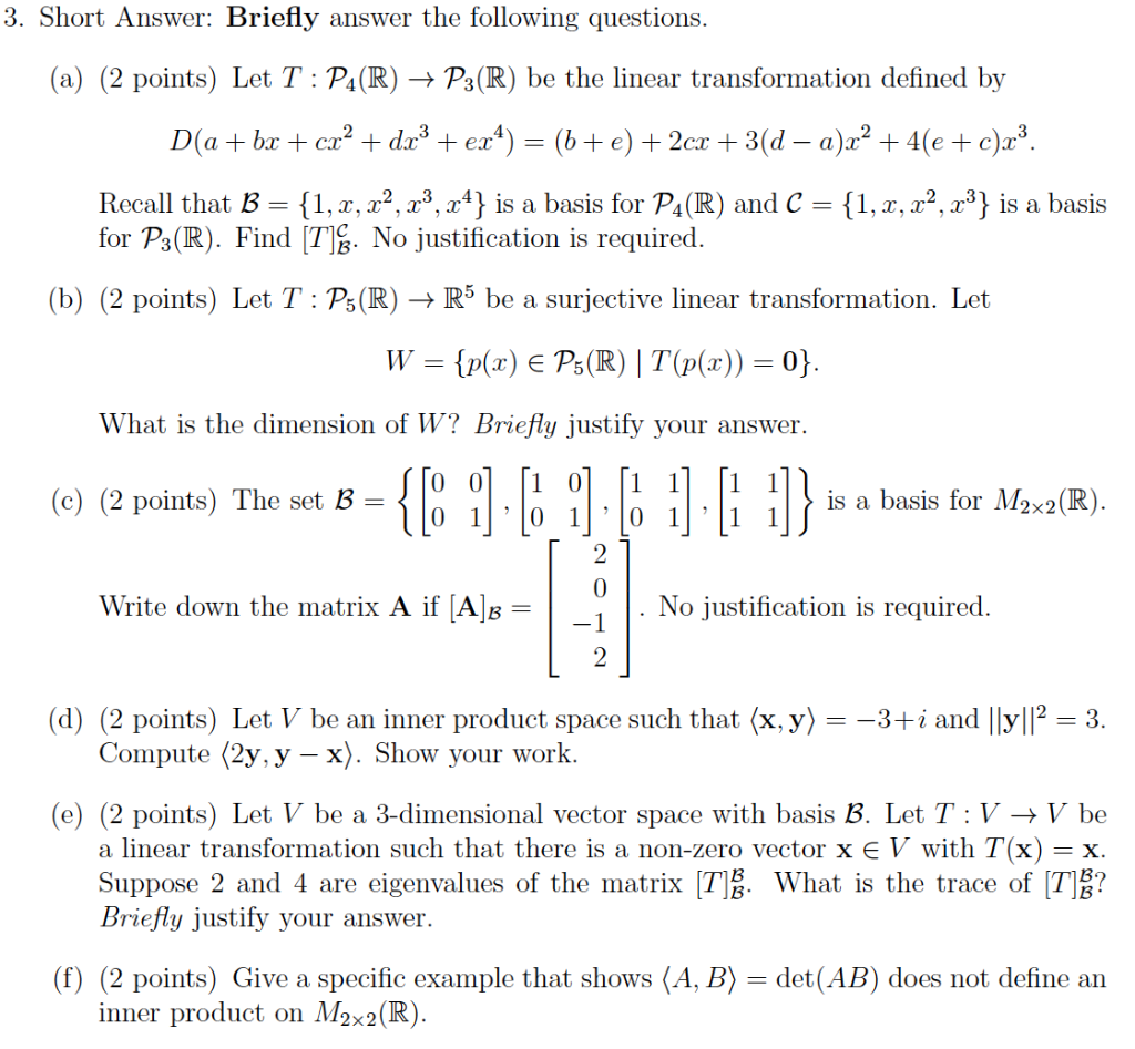 Solved 3 Short Answer Briefly Answer The Following Ques Chegg Com