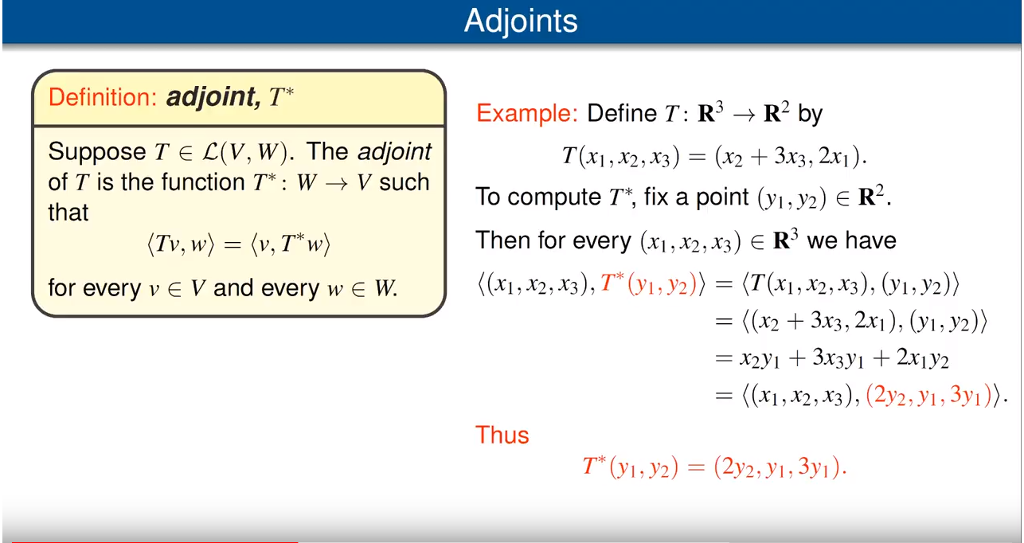 Solved Adjoints Definition Adjoint T Example Define T 7199