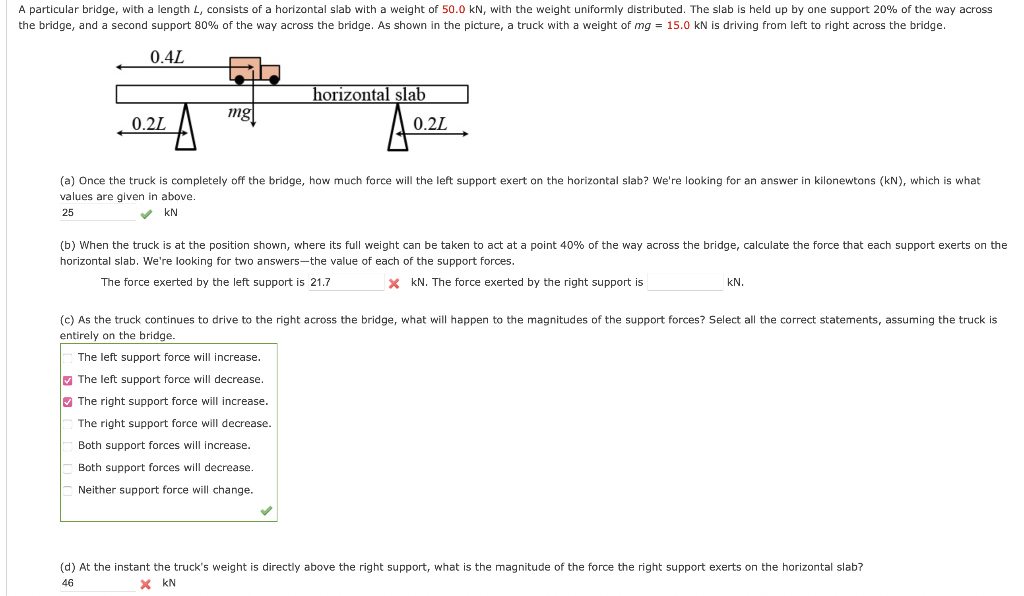 Solved (a) Once the truck is completely off the bridge, how | Chegg.com