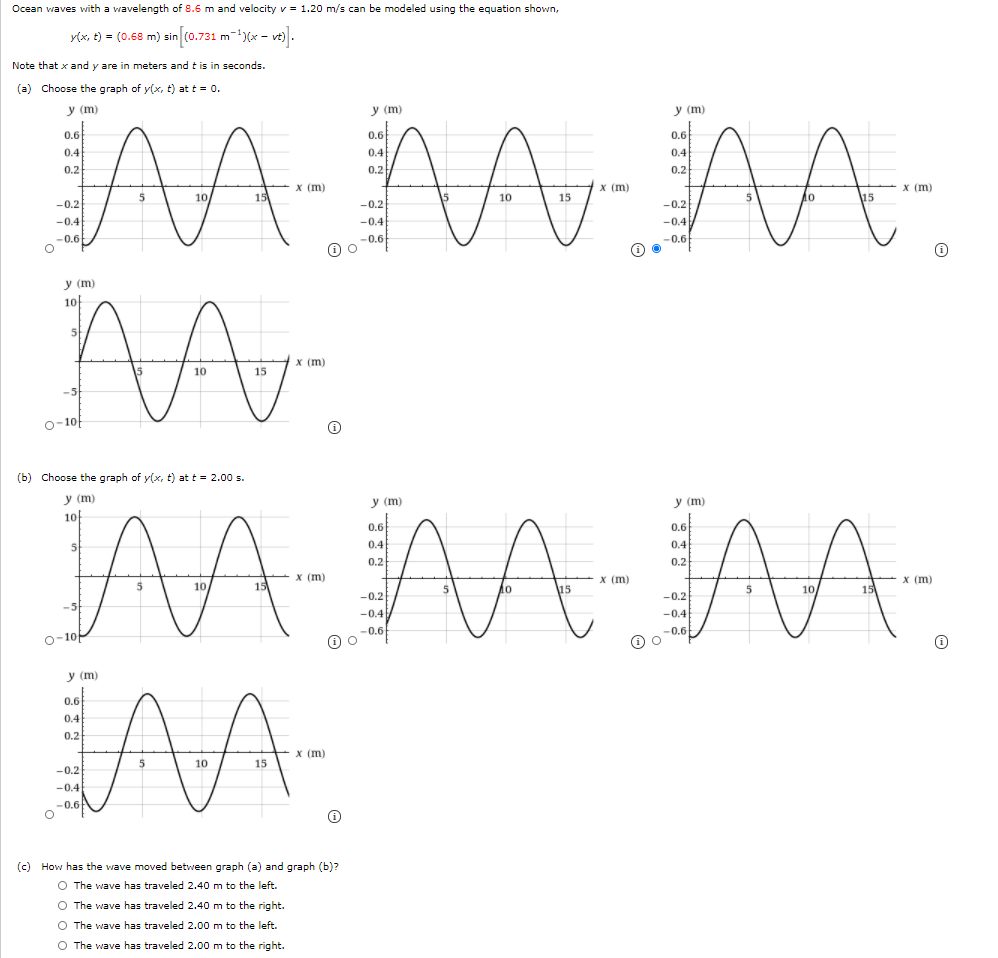 Solved Ocean Waves With A Wavelength Of 8 6 M And Velocit Chegg Com