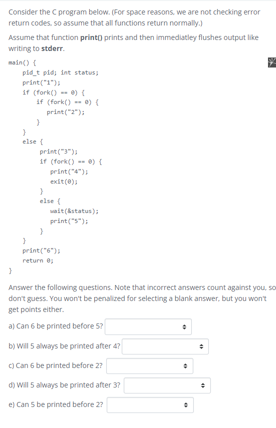 Solved Consider the C program below. (For space reasons, we | Chegg.com