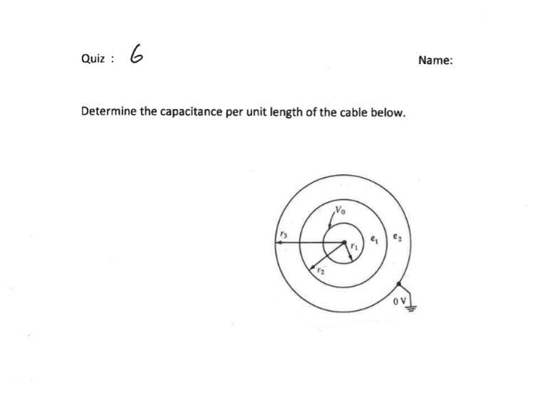 Solved Quiz : 6 Name: Determine the capacitance per unit | Chegg.com