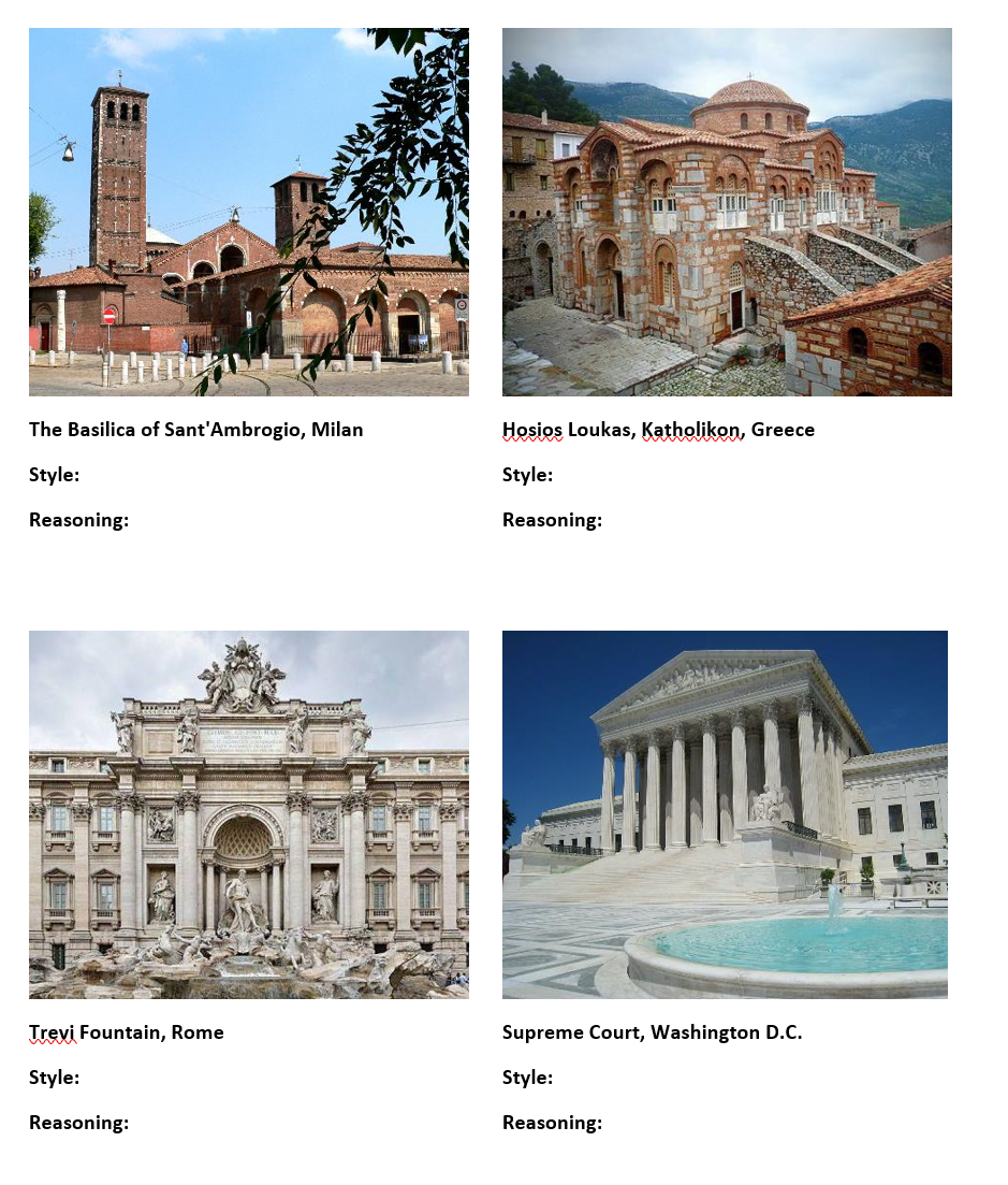 Solved For the following buildings identify the | Chegg.com