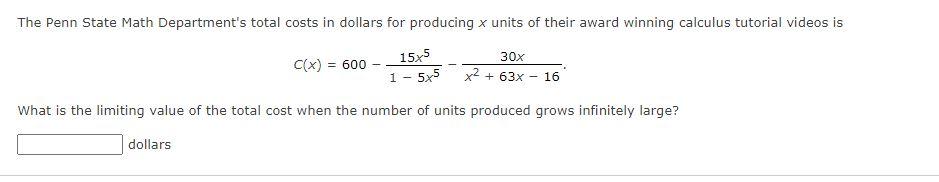 Solved The Penn State Math Department's total costs in | Chegg.com