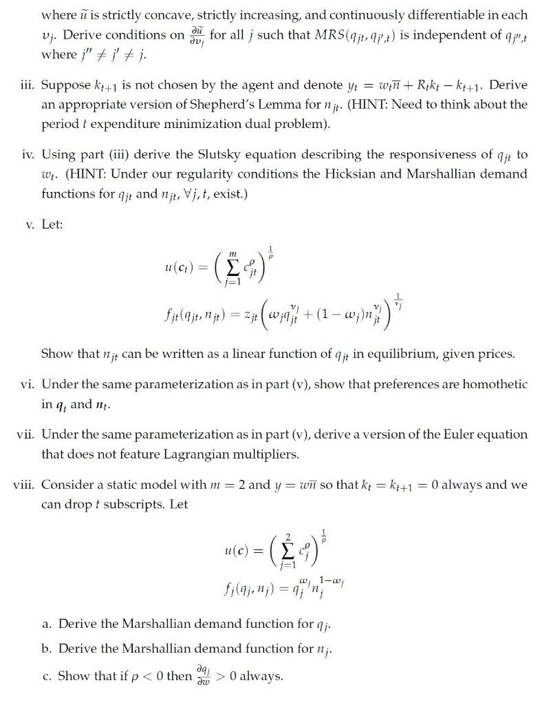 A Model With Many Choices 8 Parts Consider The F Chegg Com