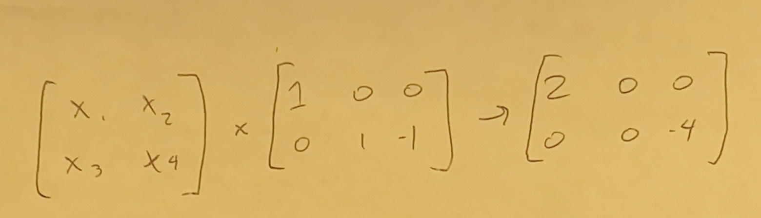 2x2 matrix multiplied by 1 x 2