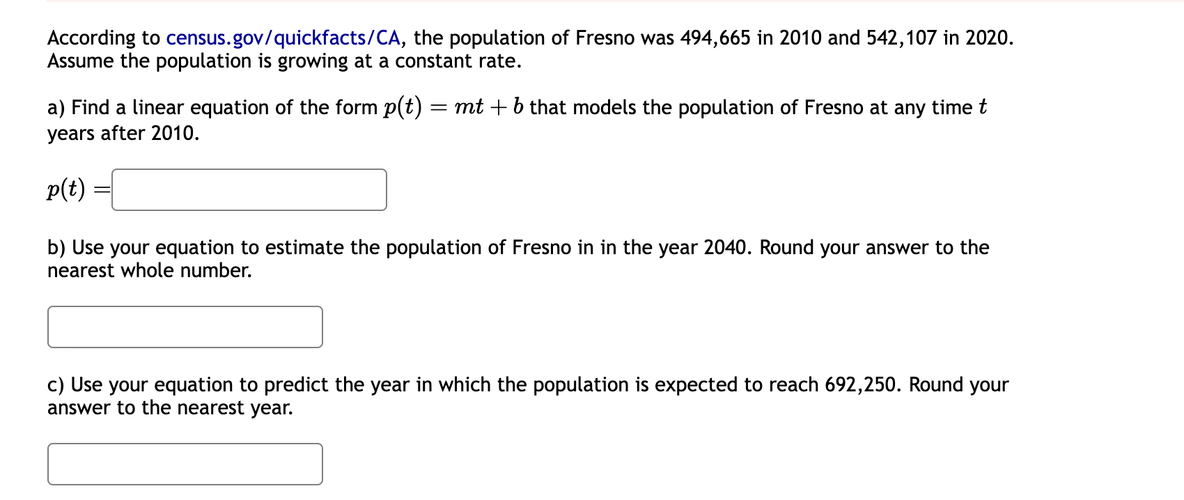 Solved According to census.gov/quickfacts/CA, ﻿the