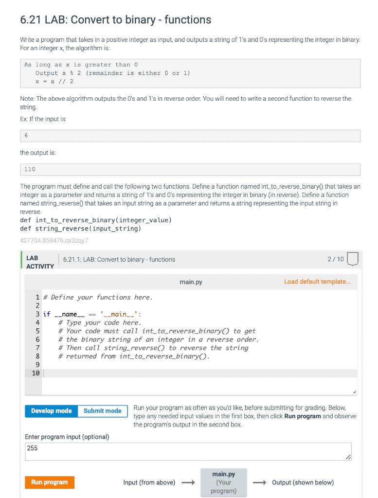 Solved Note: The above algorithm outputs the D's and 1's in | Chegg.com