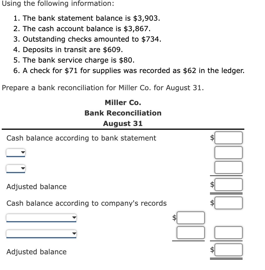 Solved Using The Following Information: 1. The Bank | Chegg.com