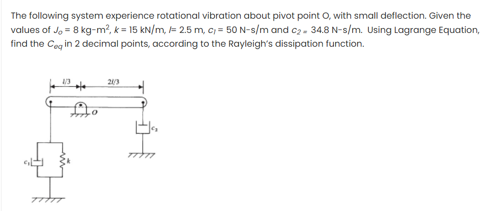 Solved MECHANICAL VIBRATION PLEASE DO ON YOUR OWN BECAUSE | Chegg.com