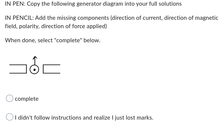 Solved IN PEN: Copy the following generator diagram into | Chegg.com