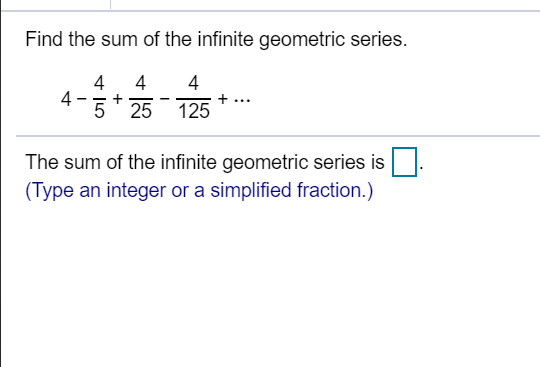 what is the sum of the infinite geometric series 8 4 2