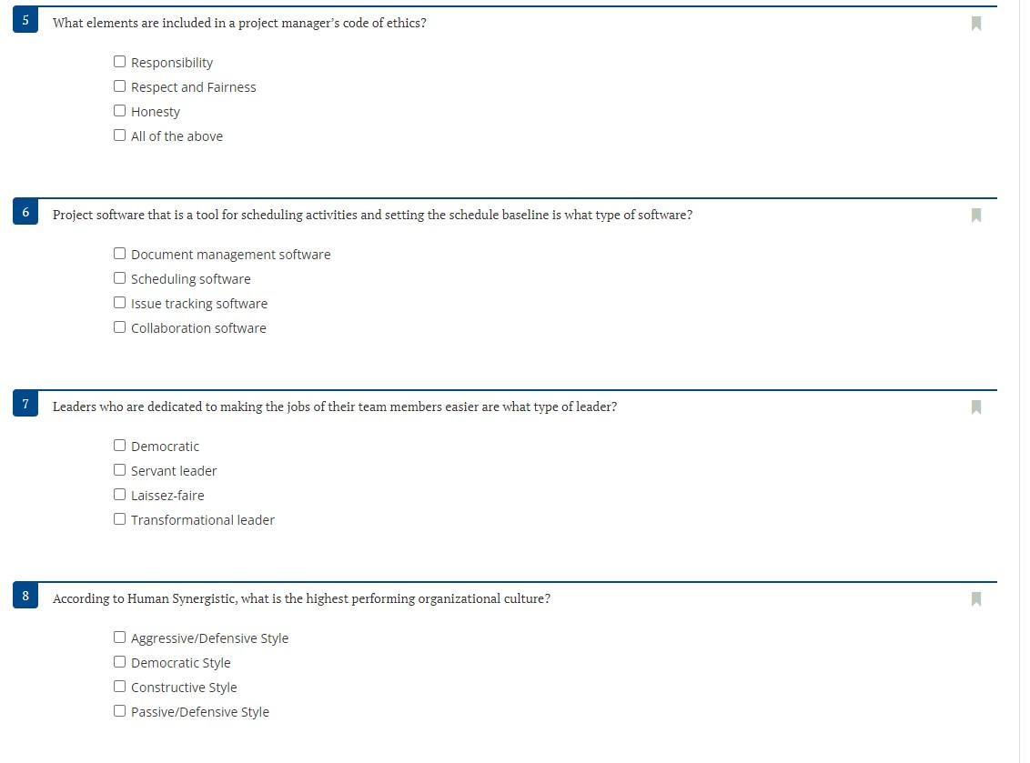 Solved 5 What elements are included in a project manager's | Chegg.com