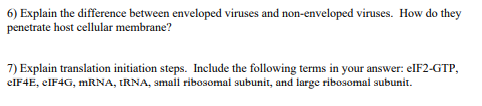 Solved 6) Explain the difference between enveloped viruses | Chegg.com