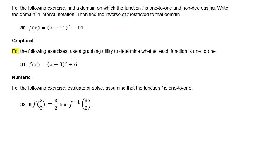 Solved For the following exercise, find a domain on which | Chegg.com