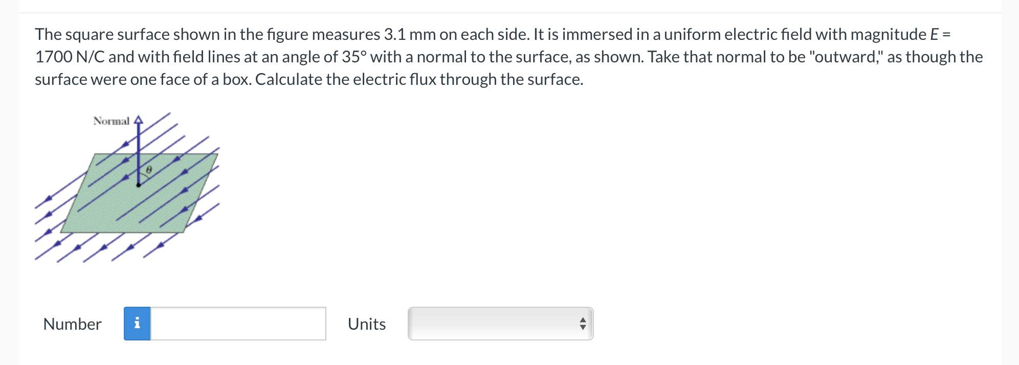 Solved The square surface shown in the figure measures 3.1 | Chegg.com