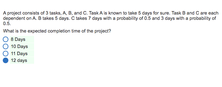 Solved A Project Consists Of 3 Tasks, A, B, And C. Task A Is | Chegg.com