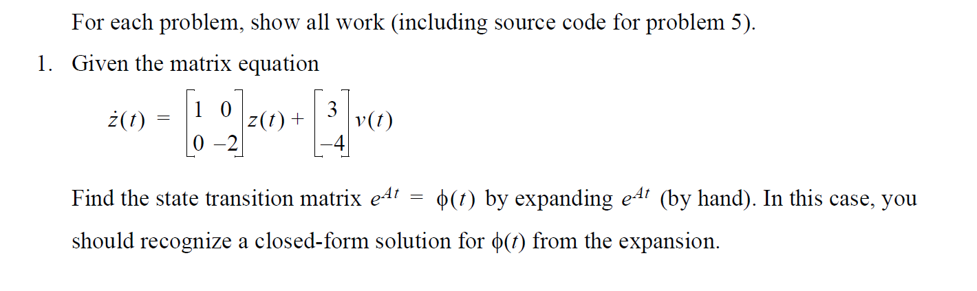 Solved For each problem, show all work (including source | Chegg.com