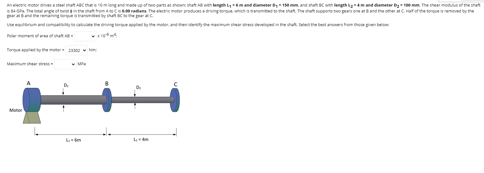 Solved Gear At B And The Remaining Torque Is Transmitted By | Chegg.com