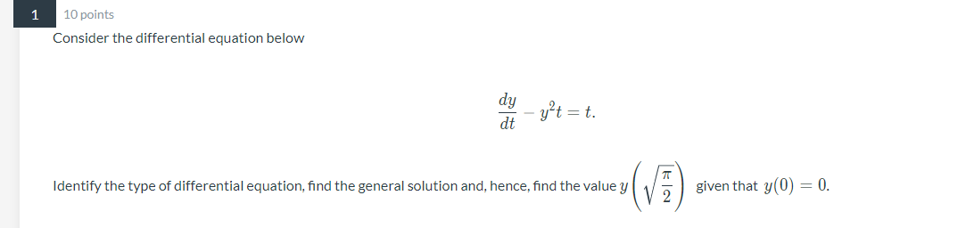 Solved 1 10 points Consider the differential equation below | Chegg.com
