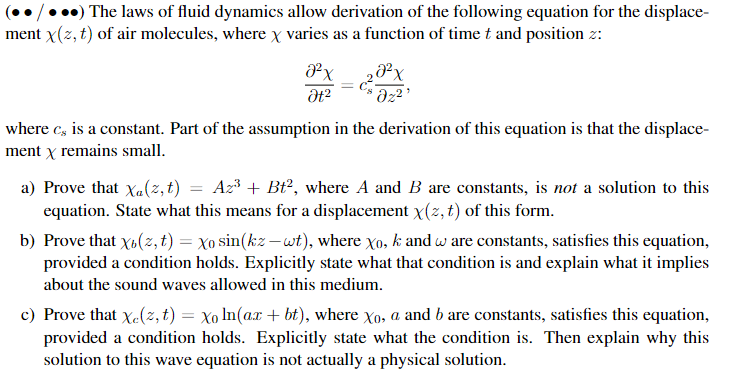 Solved (*****) ﻿The laws of fluid dynamics allow derivation | Chegg.com