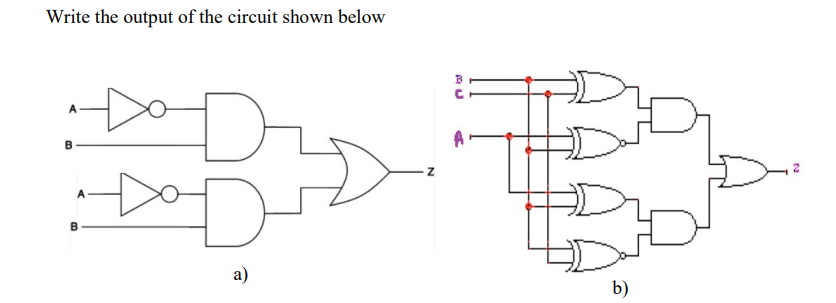 Solved Write the output of the circuit shown below | Chegg.com