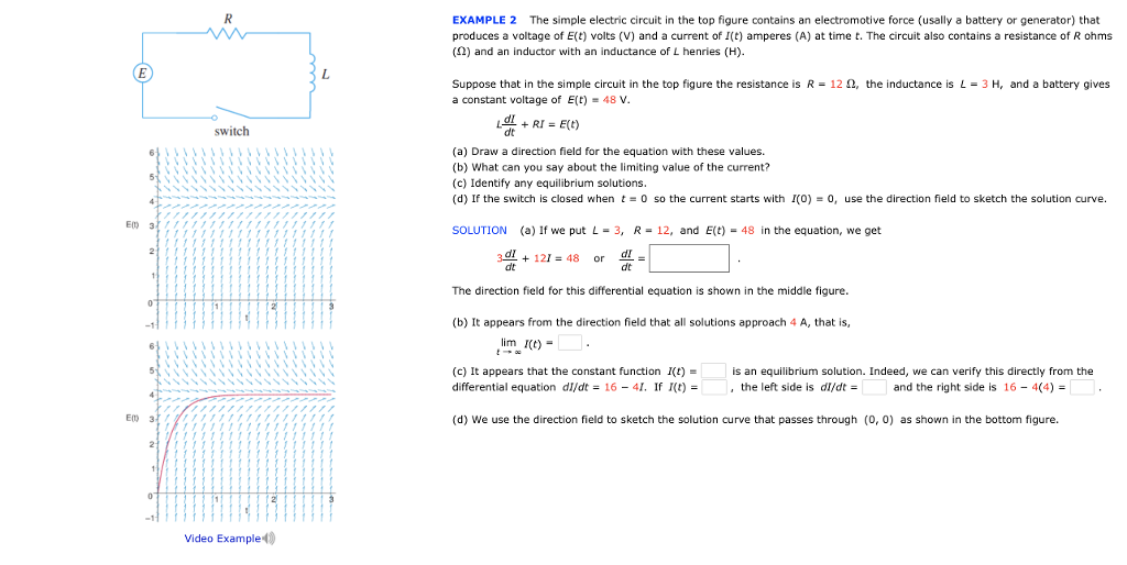 Solved EXAMPLE 2 The Simple Electric Circuit In The Top | Chegg.com