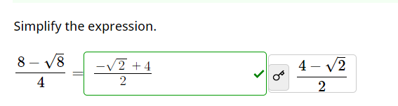 Solved Simplify the expression. 48−8=2−2+4 σ∞24−2 | Chegg.com