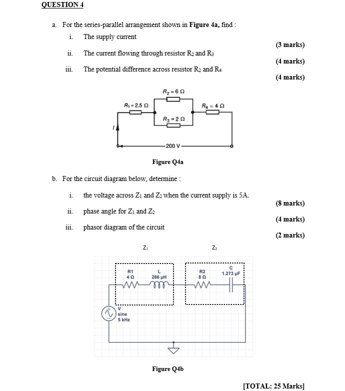 Solved QUESTION 4 a. For the series-parallel arrangement | Chegg.com