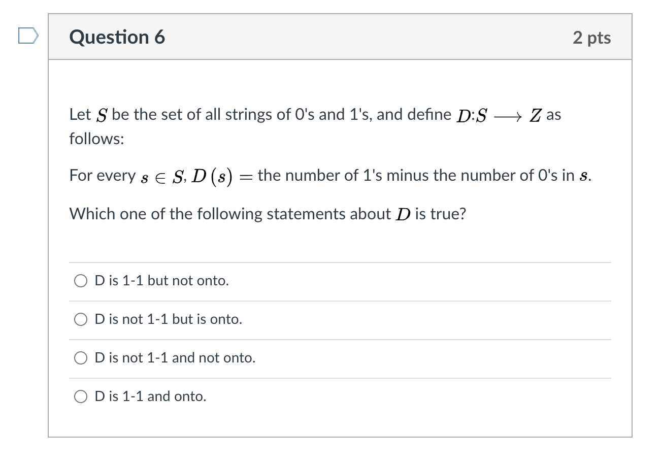 Solved Question 4 2 pts Which one of the following | Chegg.com