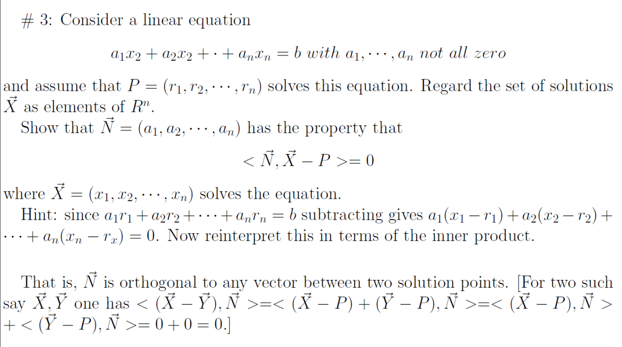 Solved 3 Consider A Linear Equation 01x2 12x2 Anl Chegg Com