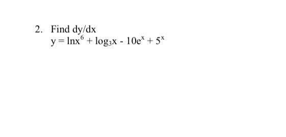 \( y=\ln x^{6}+\log _{3} x-10 e^{x}+5^{x} \)