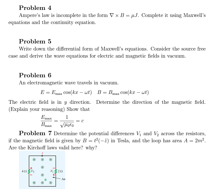 Solved Problem 4 Ampere's law is incomplete in the form | Chegg.com