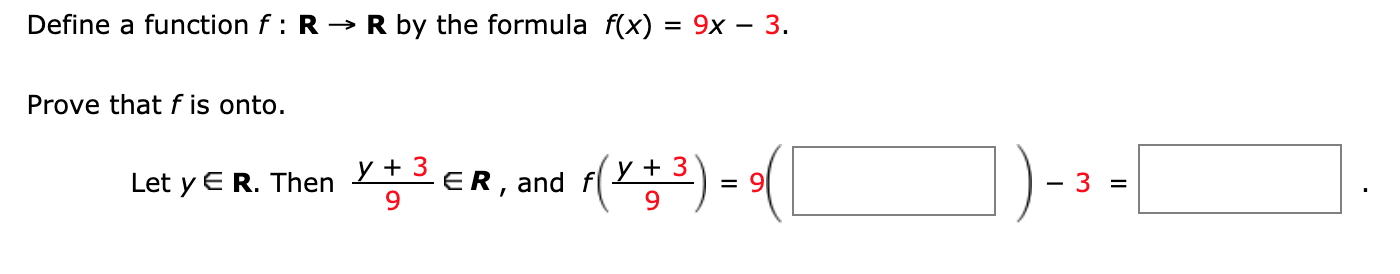 Solved Define a function f: R → R by the formula f(x) = 9x – | Chegg.com