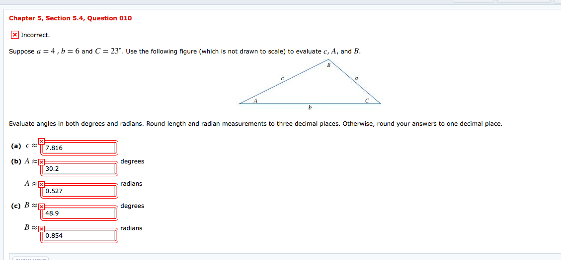 Solved Chapter 5, Section 5.4, Question 010 X Incorrect. | Chegg.com