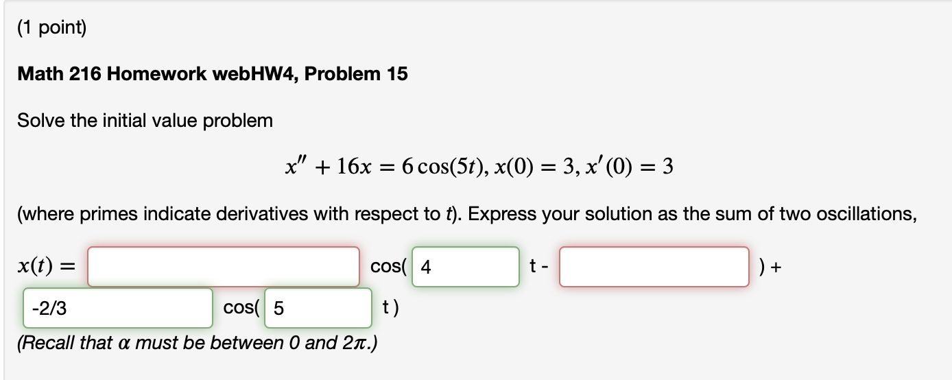 Solved 1 Point Math 216 Homework Webhw4 Problem 15 Solve Chegg Solved 1 Point Math 216 Homework Webhw4 Problem 15 Solve Chegg