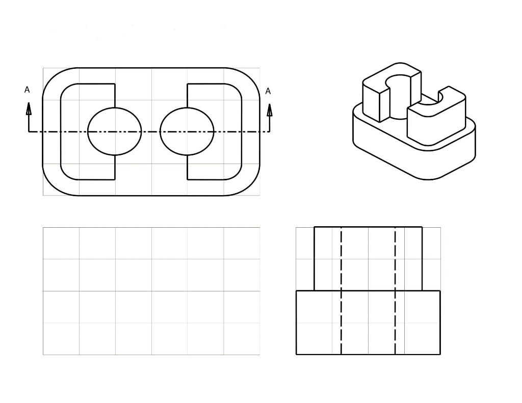 solved-draw-the-front-projected-view-as-a-sectional-view-chegg